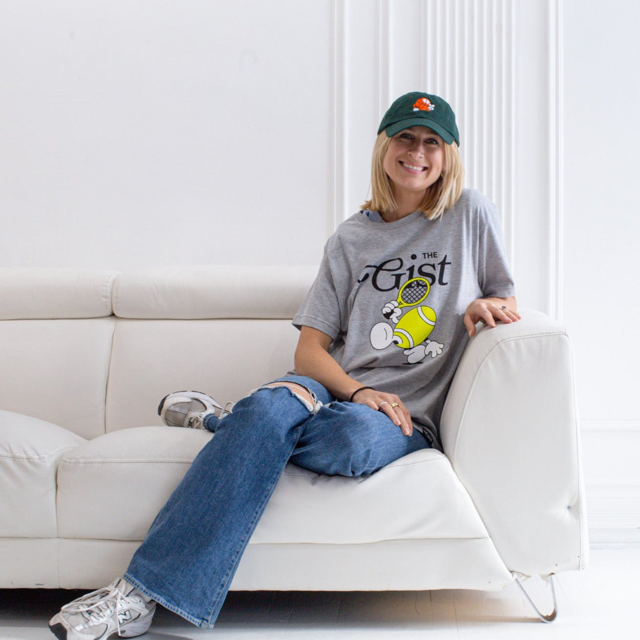 The Gist - Tennis Character Logo Tee - Grey Heather