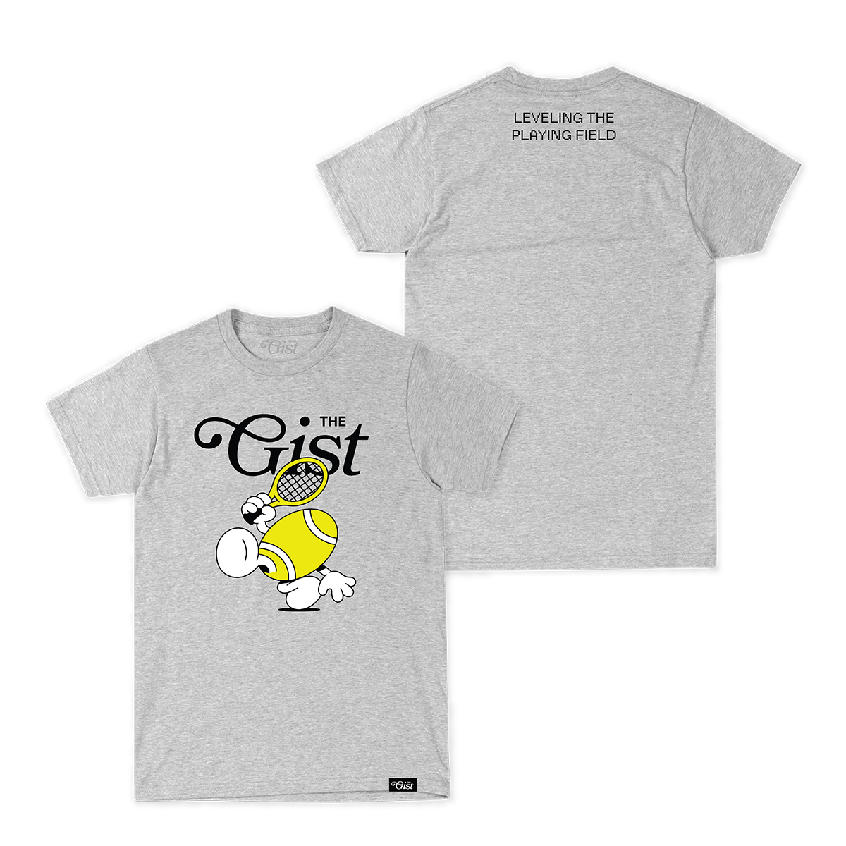 The Gist - Tennis Character Logo Tee - Grey Heather