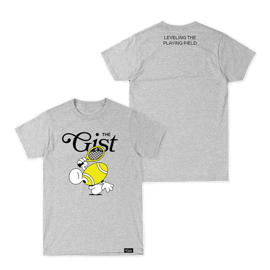 The Gist - Tennis Character Logo Tee - Grey Heather